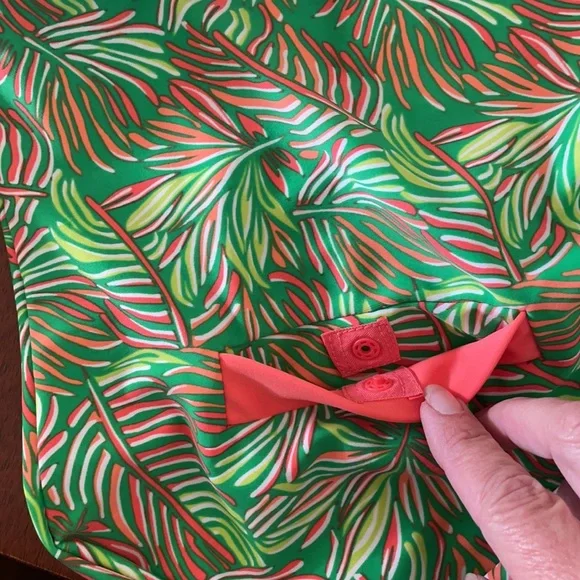 Cabana Life Orange/Green Tropical Shift Dress UPF 50 Sun Protection - Size Small - Picture 3 of 5